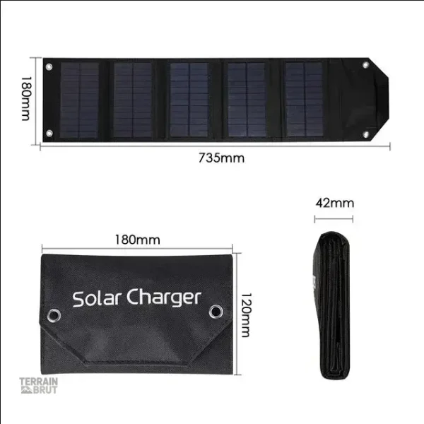 Dispositif de charge solaire pliable pour amateurs de nature