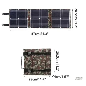 Accessoire de survie : panneau solaire pliant en camouflage