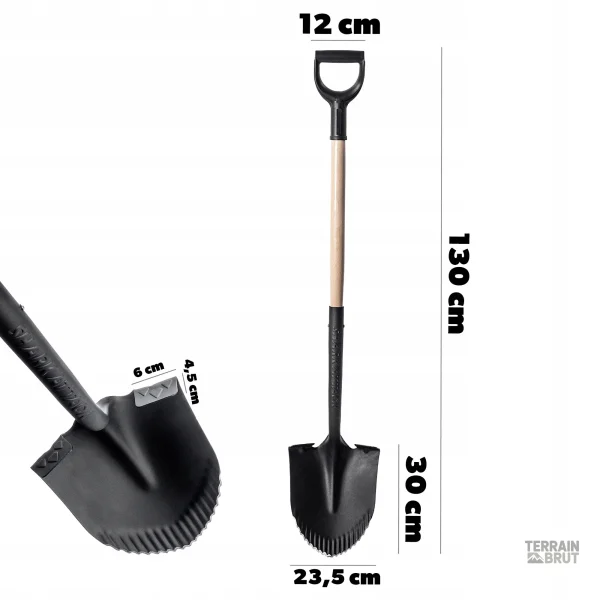 Pelle de survie en métal avec tête aiguisée pour creuser