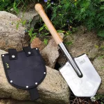 Pelle de survie en acier inoxydable et son étui pratique