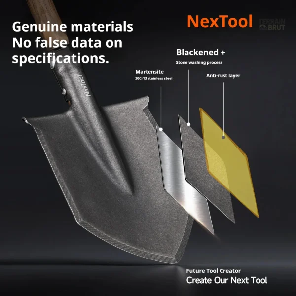 Pelle de survie compacte en acier inoxydable pour les activités outdoor