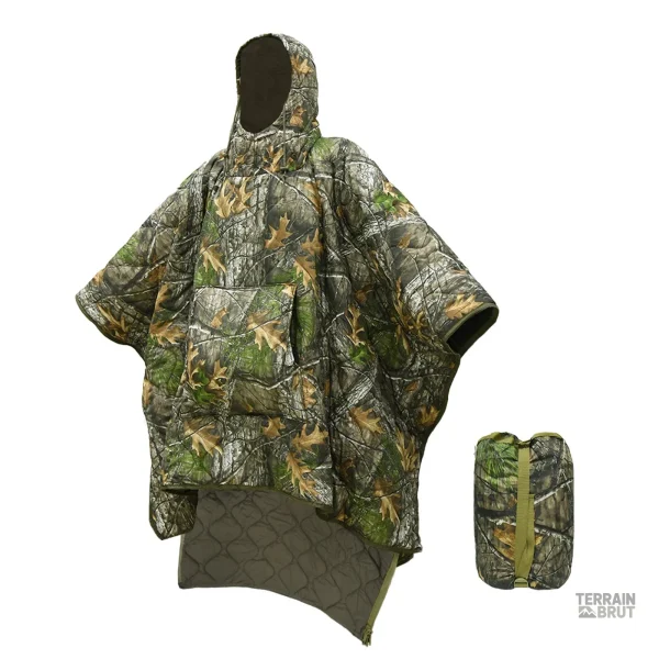Poncho camouflage isolant pour conditions humides