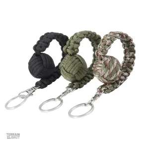 Porte-clés paracorde avec boule acier pour défense personnelle