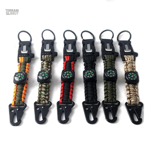 Porte-clés tactique multifonctionnel avec boussole