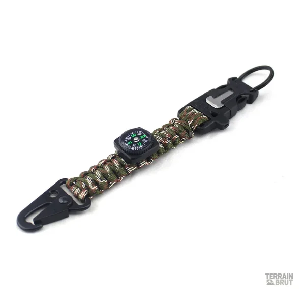 Équipement tactique : porte-clés avec boussole