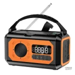 Radio de survie portable avec alimentation solaire et manivelle