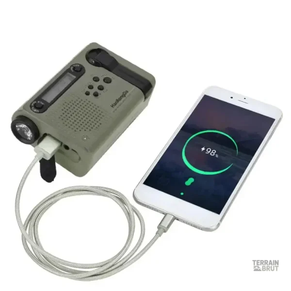 Radio de survie avec charge solaire et fonction FM