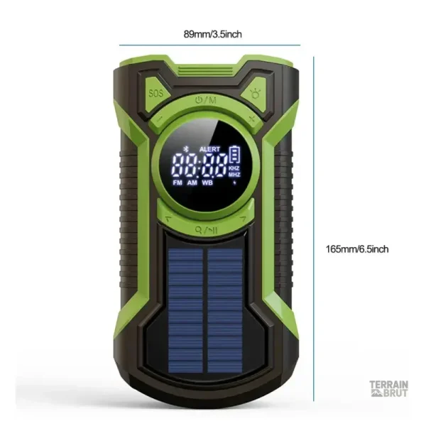 Accessoire de survie : radio solaire et lampe éclairante