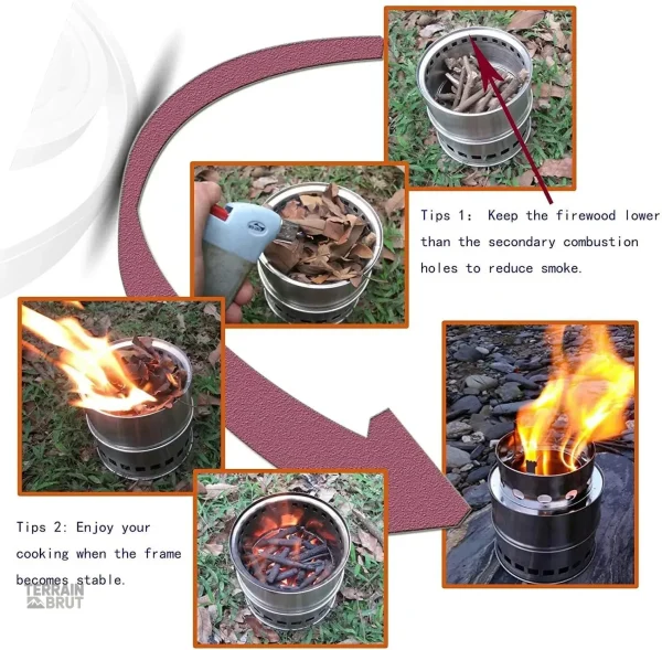 Réchaud de survie léger, idéal pour aventures