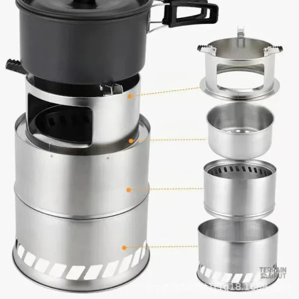 Réchaud à bois efficace pour situations d'urgence