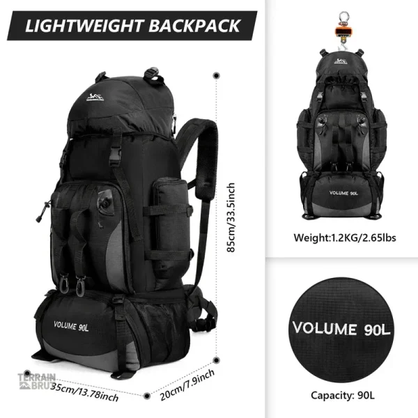 Sac robuste noir, parfait pour vos excursions en nature