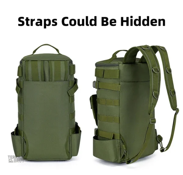 Sac de survie vert avec système de rangement intelligent