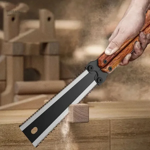 Scie pliante japonaise double tranchant pour équipement de survie