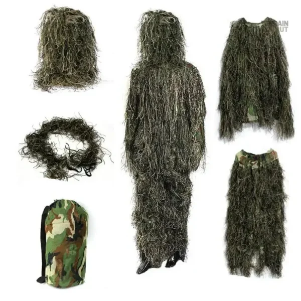 Tenue Ghillie avec motifs de camouflage réalistes pour les amateurs