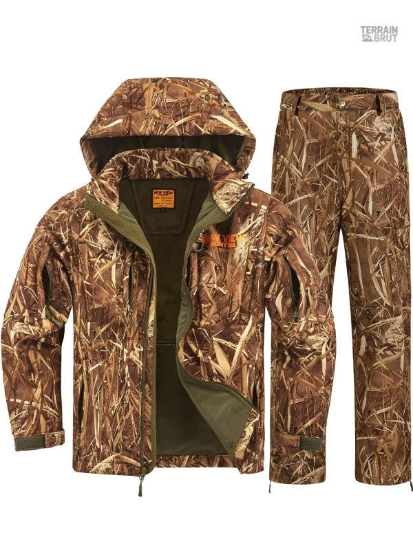 Ensemble de chasse camouflage en matériau polaire