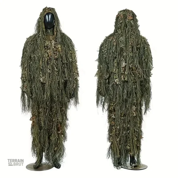 Vêtement camouflage 3D, motif feuillage adapté à l'extérieur