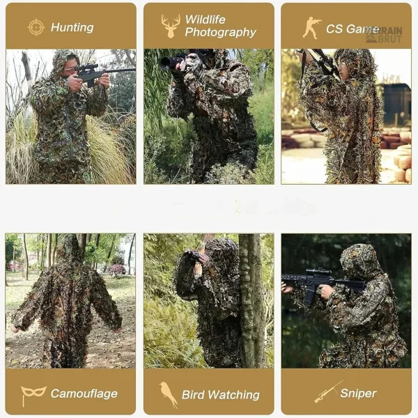 Accessoires de chasse avec design camouflage feuillus