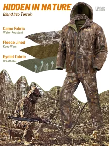 Ensemble de chasse camouflé pour conditions hivernales